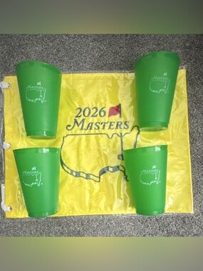 Masters 2026 Masters Golf Tournament Green Collectible Souvenir Cups Set of 4